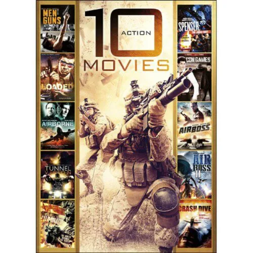 10 Action Movies, Vol. 10: Con Games / The Eliminator / Airborne / Tunnel Vision / Men With Guns / Crash Dive / ...