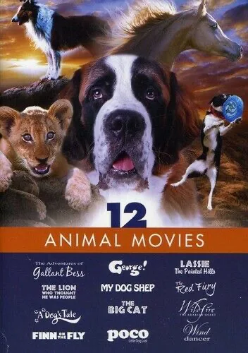 12 Animal Movies: A Dog's Tale / Christian The Lion / Finn On The Fly / George! / Lassie The Painted Hills / ...