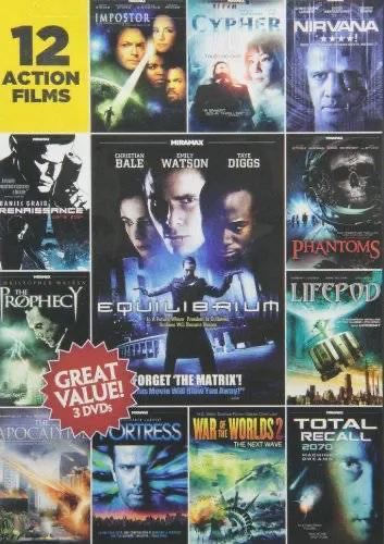 12-Film Action Pack, Vol. 2: Equilibrium / Total Recall 2070: Machine Dreams / The Prophecy / War Of The Worlds 2: ... / ...